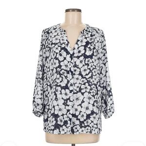 NYDJ Floral Blouse - Black and White